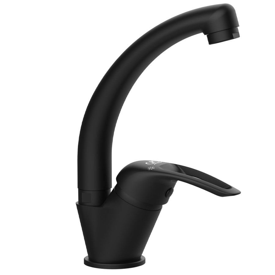 GPD Adrio Tek Gövde Lavabo Bataryası (Siyah)