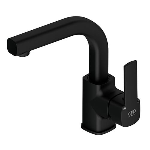 GPD MTL160-S Pedra Tek Gövde Lavabo Bataryası (Siyah)