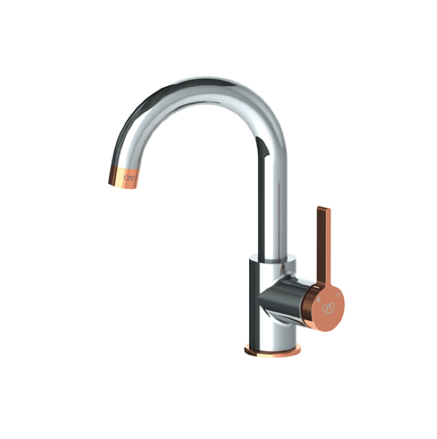 GPD MTL165-K-R Gildo Tek Gövde Lavabo Bataryası (Krom - Rose Gold)